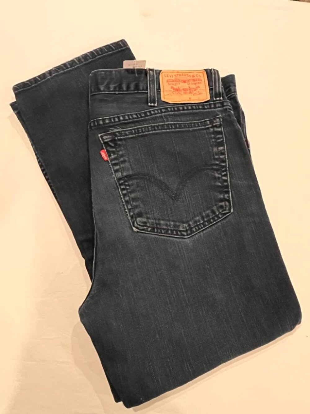 Levis 511 Slim Fit Jeans Mens 36x26 Washed Black Charcoal Stretch Denim Ankle Cr